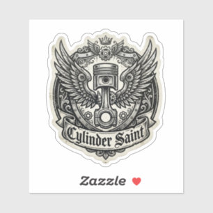 Cilinder Saint Gevleugelde Zuiger Decal Sticker