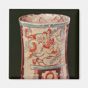 Cilindrisch met een godheid met spraakkrullen magneet