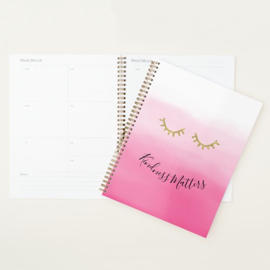 Cils dorés féminins ombre rose (Devant avec enveloppe)