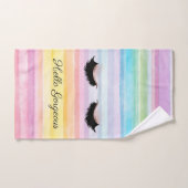 Cils Faux Modernes Cool Rayures Arc-en-Ciel (Serviette à main)
