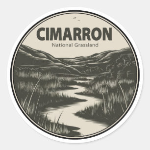 Cimarron National Grassland Kansas Stream Ronde Sticker