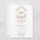 Cimetière de cygne rose Quinceanera Invitation (Devant)