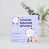 Cimetière de fantômes mignons – Invitation Hallowe (Debout devant)