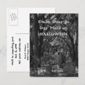 Cimetière d'horreur Carte postale Invitation Hallo (Devant / Derrière)