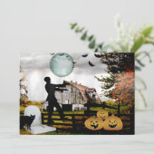 *~* Cimetière Éffrayant MARCHE CARTE HALLOWEEN MOR (Debout devant)