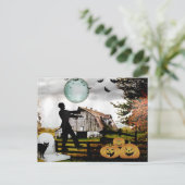 *~* Cimetière Éffrayant MARCHE CARTE HALLOWEEN MOR (Debout devant)