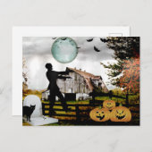 *~* Cimetière Éffrayant MARCHE CARTE HALLOWEEN MOR (Devant / Derrière)