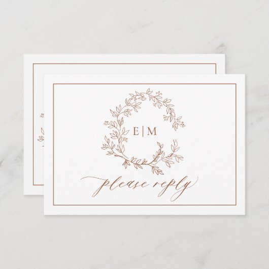 Cimetière en terre cuite Monogramme Mariage RSVP (Devant / Derrière)