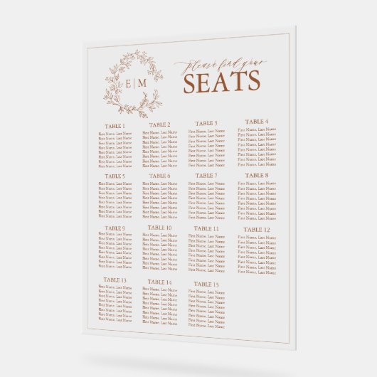 Cimetière en terre cuite Monogramme Mariage Siège (Angle)