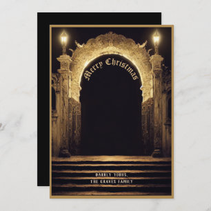 Cimetière gothique Scène Joyeux Noël Carte