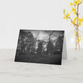 "Cimetière Lakeside Noir & Blanc" Carte Hallowe’en (Fleur jaune)