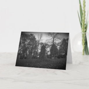 "Cimetière Lakeside Noir & Blanc" Carte Hallowe’en