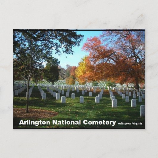 Cimetière national d'Arlington en automne Carte po (Devant)