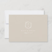 Cimier Botanique Monogramme Mariage Carte RSVP (Dos)