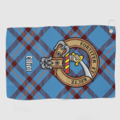 Cimier Clan Elliot sur la serviette de golf Tartan (Horizontal)