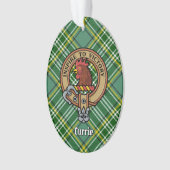 Cimier de coq Clan Currie sur Tartan (devant)