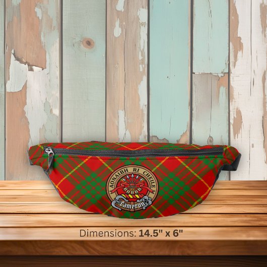 Cimier du clan Cameron sur tartan