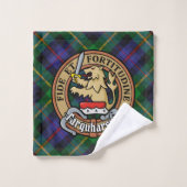 Cimier du clan Farquharson sur tartan (Gant de toilette)