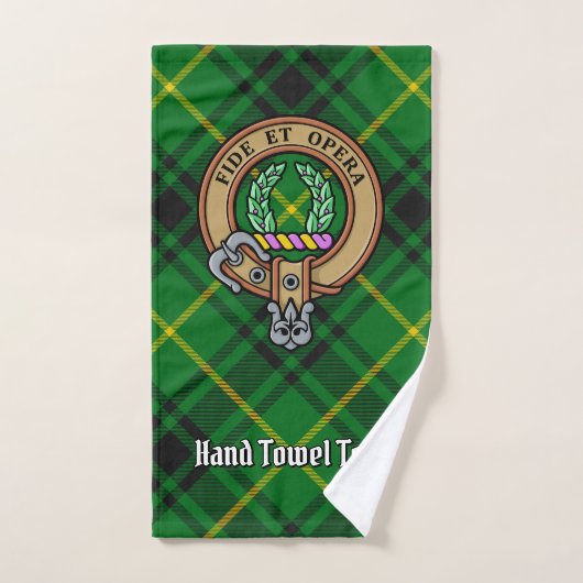 Cimier du clan MacArthur sur tartan (Serviette à main)
