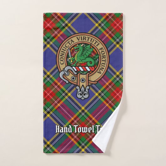 Cimier du clan MacBeth sur tartan (Serviette à main)