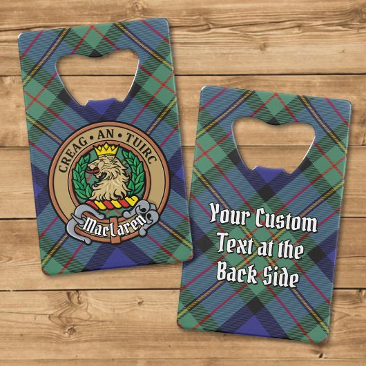 Cimier du clan MacLaren sur tartan