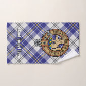 Cimier du clan MacPherson sur tartan bleu de robe (Serviette à main)