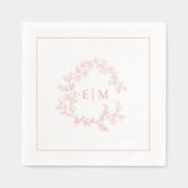 Cimier feuillus moderne Monogramme Mariage Rose or (Recto)