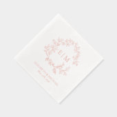 Cimier feuillus moderne Monogramme Mariage Rose or (Droite)