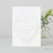 Cimier Floral Classique Élégant Mariage Invitation (Debout devant)