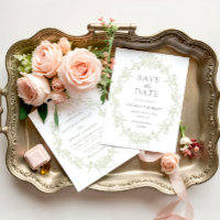 Cimier floral classique Enregistrer la date Carte