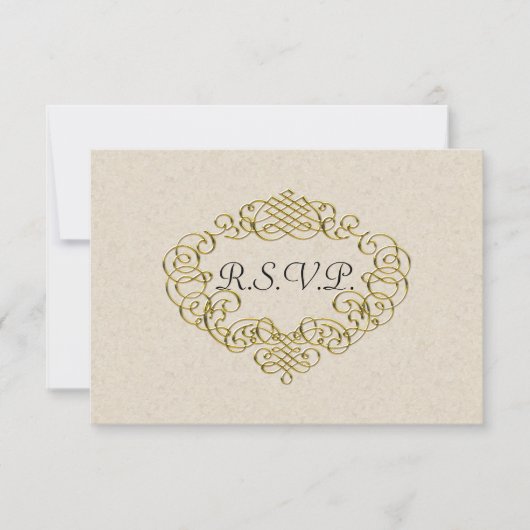 Cimier Mariage Plain Doré Mariage Beige RSVP (Devant)