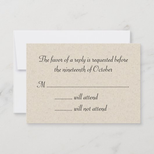 Cimier Mariage Plain Doré Mariage Beige RSVP (Dos)