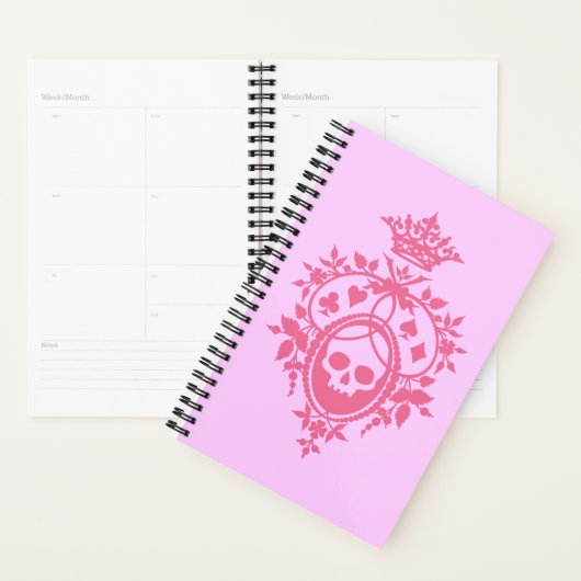 Cimier rose avec plan de crâne et de costumes (Devant avec enveloppe)