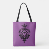 Cimier violet avec Sac fourre-tout crâne et costum (Dos)