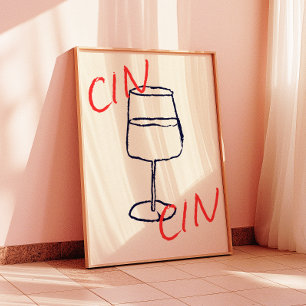 Cin Cin Art Print Bar/Keuken Decor Poster