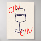 Cin Cin Art Print | Bar/Keuken Decor Poster (Voorkant)