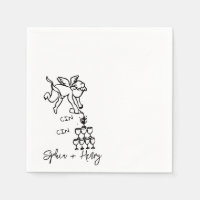 Cin Cin Cherub Hand getrokken Cupido Icon Bruiloft