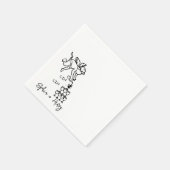 Cin Cin Cherub Hand getrokken Cupido Icon Bruiloft Servet (Hoek)