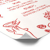 Cin Cin! Red Italian Bar Menu Poster (Hoek)