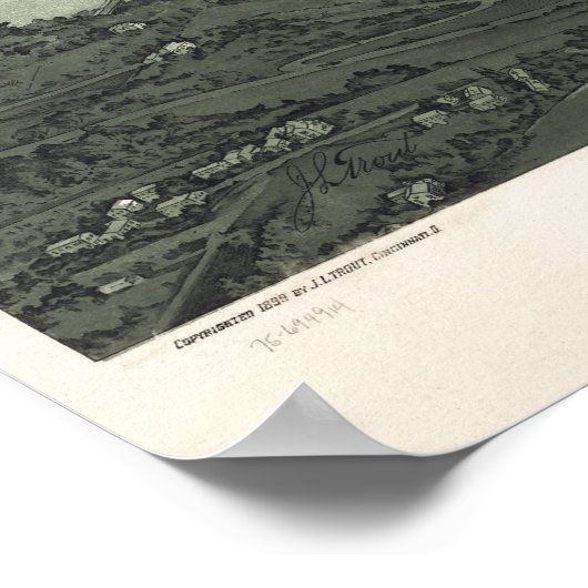 Cincinnati birdseye map - 1900 (Henderson) BigMapB Poster (Hoek)