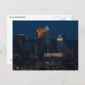 CINCINNATI. CARTES postales OHIO SKYLINE LIGHT SIG (Devant / Derrière)