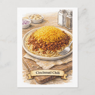Cincinnati Chili (Amerikaanse Eet Serie) Briefkaar Briefkaart