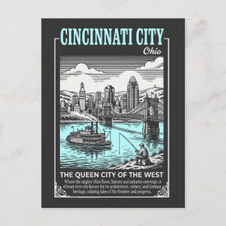 Cincinnati City Ohio The Queen City of The West Briefkaart