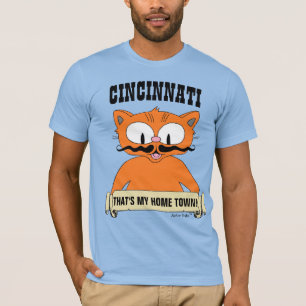 CINCINNATI DAT IS MIJN THUIS TOWN! Cartoon Cat T-shirt