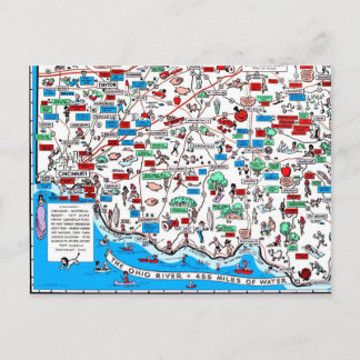Cincinnati Dayton Hamilton Circleville retro map m Briefkaart