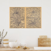 Cincinnati, Detroit, Indianapolis Poster (Keuken)