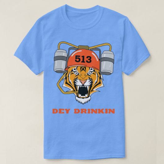 Cincinnati Dey Drinking Bengaalse tijger T-shirt (Design voorkant)