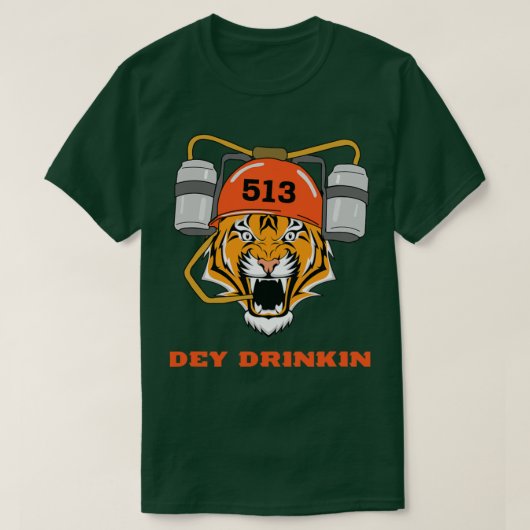 Cincinnati Dey Drinking Bengaalse tijger T-shirt (Design voorkant)