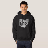Cincinnati Fairfield Mason Area Code 513 Ohio Hoodie (Voorkant volledig)