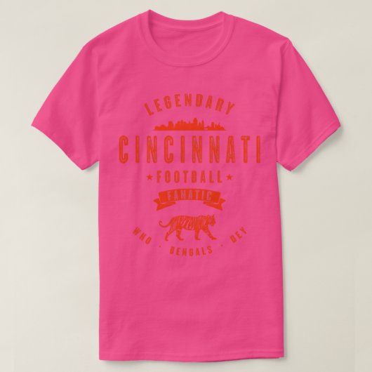 Cincinnati Fanatic Oranje Tekst T-shirt (Design voorkant)